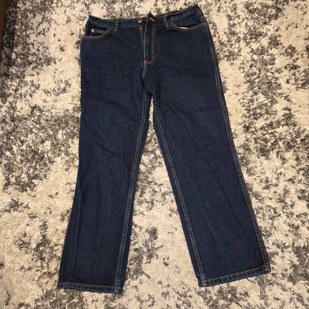 WindRiver Men’s Authentic Fit Straight Leg Jeans | Size 38 x 30 | Dark Wash